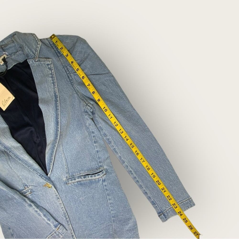 NWT | Elan | Puff Sleeve Denim Jacket | Blue | Medium - Picture 13 of 13